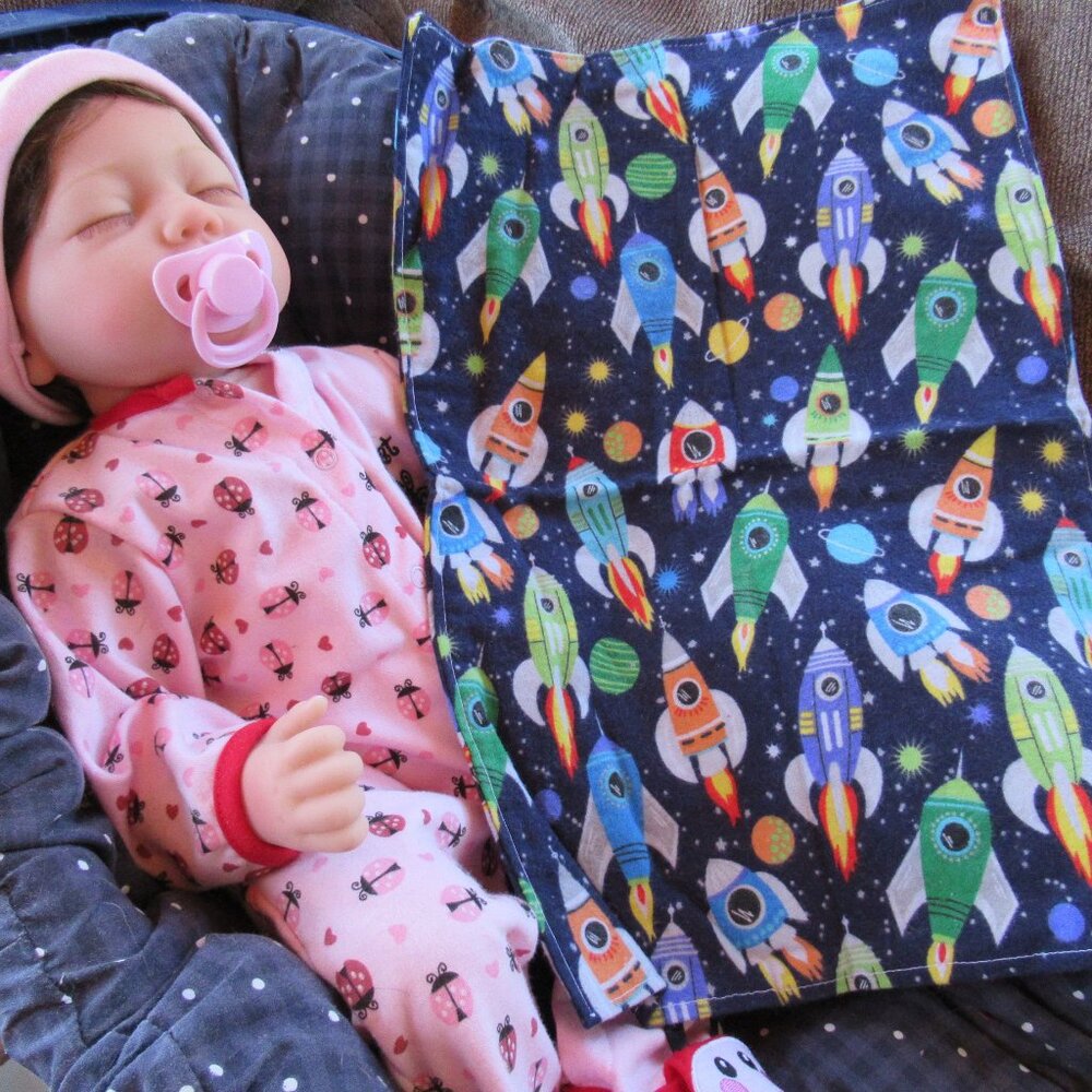 Baby burp cloth flannel burp rag changing pad pet mat nap blanket whales ocean
